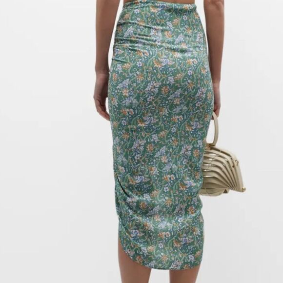 NWT VERONICA BEARD Hazel floral asymmetric midi skirt sz XL - Picture 6 of 10